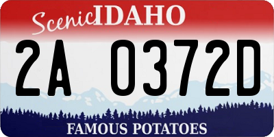 ID license plate 2A0372D