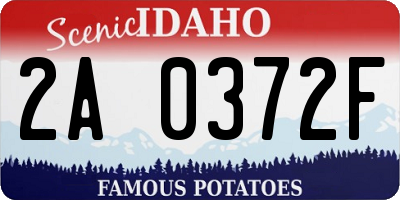 ID license plate 2A0372F