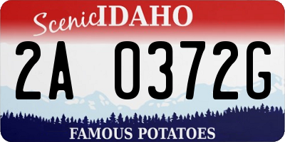 ID license plate 2A0372G