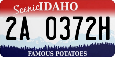 ID license plate 2A0372H