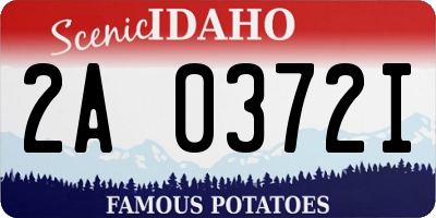 ID license plate 2A0372I