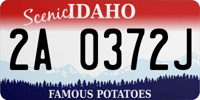 ID license plate 2A0372J