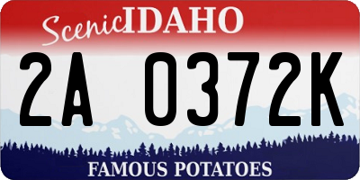 ID license plate 2A0372K