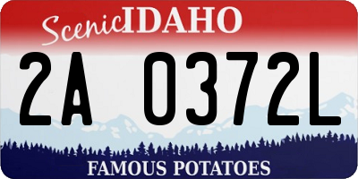 ID license plate 2A0372L