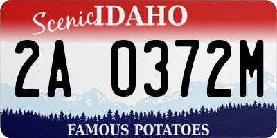 ID license plate 2A0372M
