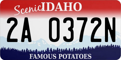 ID license plate 2A0372N