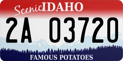 ID license plate 2A0372O