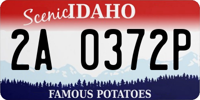 ID license plate 2A0372P
