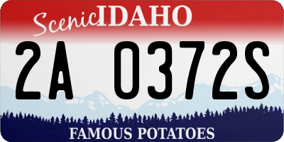 ID license plate 2A0372S
