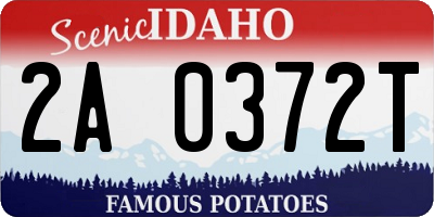 ID license plate 2A0372T