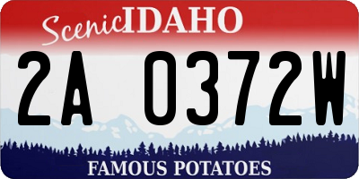 ID license plate 2A0372W