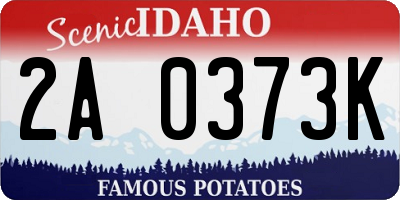 ID license plate 2A0373K