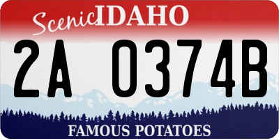 ID license plate 2A0374B