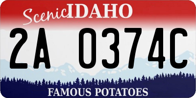 ID license plate 2A0374C