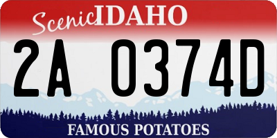 ID license plate 2A0374D