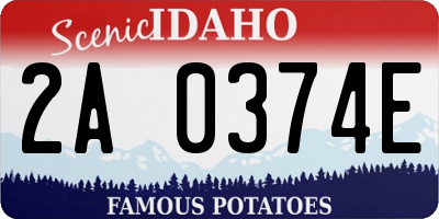 ID license plate 2A0374E