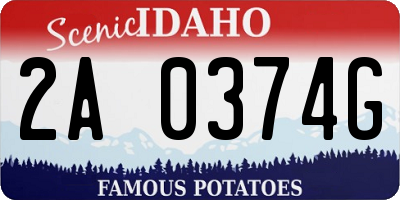 ID license plate 2A0374G