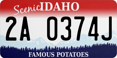 ID license plate 2A0374J