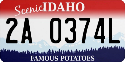 ID license plate 2A0374L