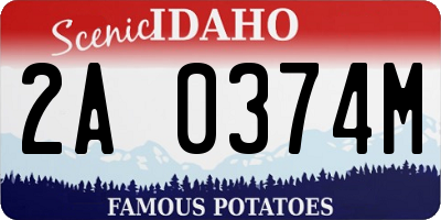 ID license plate 2A0374M