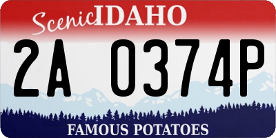 ID license plate 2A0374P