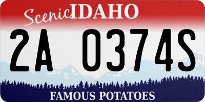 ID license plate 2A0374S