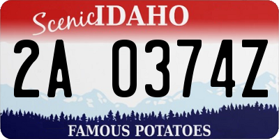 ID license plate 2A0374Z