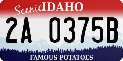 ID license plate 2A0375B