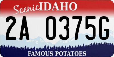 ID license plate 2A0375G