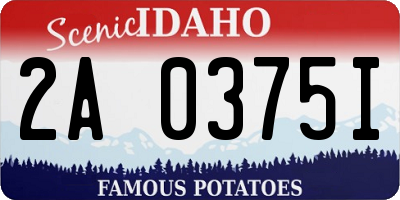 ID license plate 2A0375I