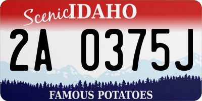 ID license plate 2A0375J