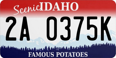 ID license plate 2A0375K