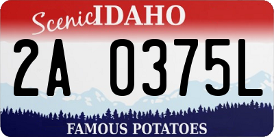 ID license plate 2A0375L