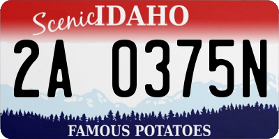 ID license plate 2A0375N
