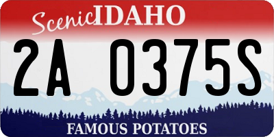 ID license plate 2A0375S