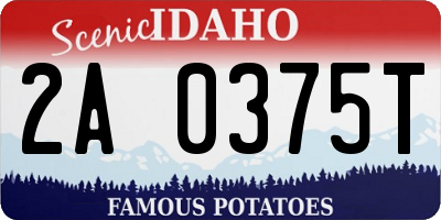 ID license plate 2A0375T
