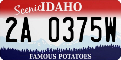 ID license plate 2A0375W