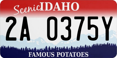 ID license plate 2A0375Y