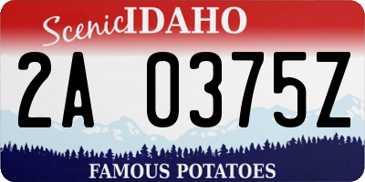 ID license plate 2A0375Z