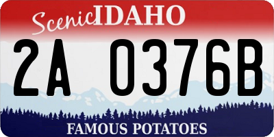 ID license plate 2A0376B