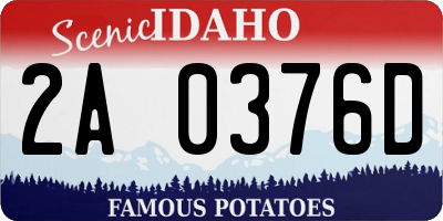 ID license plate 2A0376D