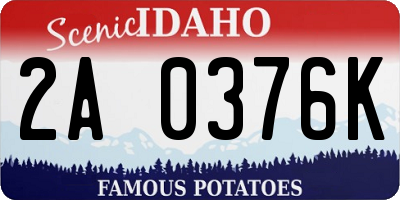 ID license plate 2A0376K