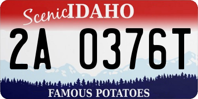 ID license plate 2A0376T