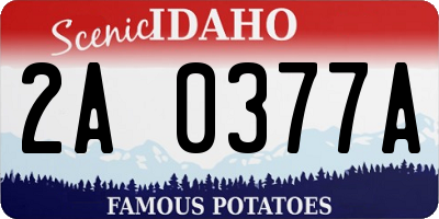 ID license plate 2A0377A