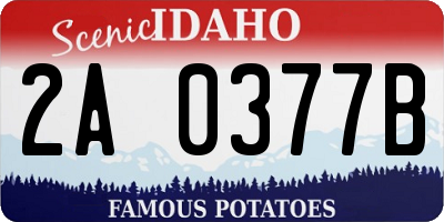 ID license plate 2A0377B