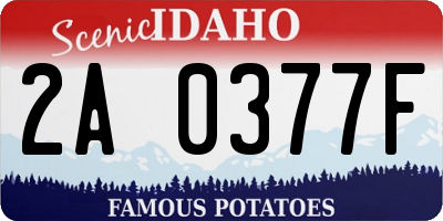 ID license plate 2A0377F