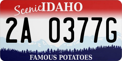 ID license plate 2A0377G