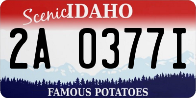 ID license plate 2A0377I