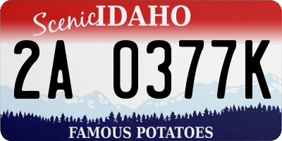 ID license plate 2A0377K