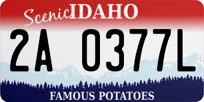 ID license plate 2A0377L